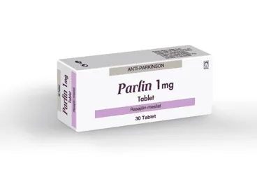 PARLIN 1 MG 30 TABLET (rasajilin) ambalajı, tablet. Üretici: NOBEL İLAÇ PAZARLAMA VE SANAYİİ LTD. ŞTİ.