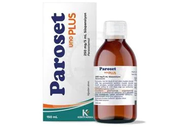 PAROSET UNO PLUS 250 MG/5 ML 150 ML SUSPANSIYON kutusu, süspansiyon formunda parasetamol içerir. Üretici: KENTFARMA İLAÇ ANONİM ŞİRKETİ.