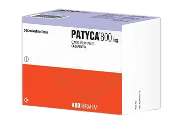 PATYCA 800 MG CENTIKLI FILM KAPLI TABLET (50 TABLET) kutusu, film kaplı tablet formunda gabapentin içerir. Üretici: ABDİ İBRAHİM İLAÇ SANAYİ VE TİCARET A.Ş.
