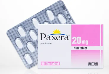 PAXERA 20 MG 56 FILM TABLET (paroksetin) kutu fotoğrafı, film kaplı tablet. Üretici: ALİ RAİF İLAÇ SANAYİ A.Ş.