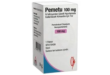 PEMETU 100 MG IV INFUZYONLUK COZELTI HAZIRLAMADA KULLANILACAK KONSANTRE ICIN TOZ (1 FLAKON) kutusu. Pemetrekset disodyum içeren çözelti. Üretici: ONKO İLAÇ SANAYİ VE TİCARET ANONİM ŞİRKETİ.