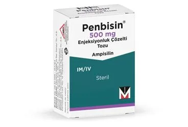 PENBISIN 500 MG ENJEKSIYONLUK COZELTI TOZU (1 FLAKON) (ampisilin) ambalajı, çözelti. Üretici: MENARİNİ SAĞLIK VE İLAÇ SANAYİ TİCARET ANONİM ŞİRKETİ.