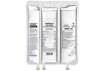 PERIEVILO N4-600E INFUZYONLUK ELEKTROLITLI AMINO ASIT COZELTISI, GLUKOZ COZELTISI VE LIPID EMULSIYONU (2000ML) (amino asit + glukoz + lipid solusyonu) kutu fotoğrafı, çözelti. Üretici: POLİFARMA İLAÇ SAN. VE TİC. A.Ş.