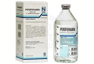 PERIFERAMIN AMINOASIT SOL 500 ML SETSIZ SISE ambalajı. Etkin maddesi beslenme solusyonu. Üretici: OSEL İLAÇ SANAYİ VE TİCARET ANONİM ŞİRKETİ.