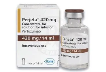 Pertuzumab içeren flakon: PERJETA 420 MG/14 ML IV KONSANTRE INFUZYON COZ. ICEREN 1 FLAKON kutu fotoğrafı. Üretici: ROCHE MÜSTAHZARLARI SANAYİ ANONİM ŞİRKETİ.