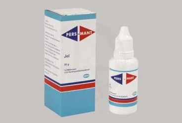 PERS-MANT %19 + %2 JEL kutu fotoğrafı. Mikonazol + aluminyumhidroksiklorit içeren jel. Üretici: ORVA İLAÇ SAN. VE TİC. A.Ş.