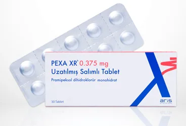 PEXA XR 0.375 MG UZATILMIS SALIMLI 30 TABLET ürün ambalajı, tablet formunda pramipeksol içerir. Üretici: ALİ RAİF İLAÇ SANAYİ A.Ş.