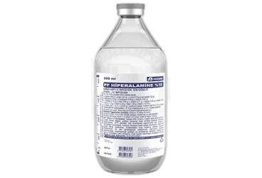 Aminoasit solusyonu içeren PF HIPERALAMINE %10 AMINOASIT IV INFUZYON ICIN CIOZELTI 500 ML (SETLI) kutu fotoğrafı. Üretici: POLİFARMA İLAÇ SAN. VE TİC. A.Ş.