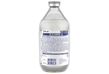 PF K-CAMINE %8 AMINO ASIT IV INFUZYON ICIN COZELTI 500 ML (SETLI) ürün ambalajı. Aminoasit içeren çözelti. Üretici: POLİFARMA İLAÇ SAN. VE TİC. A.Ş.
