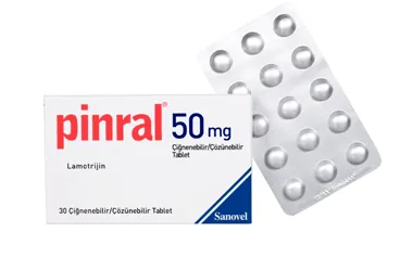 PINRAL 50 MG 30 CIGNENEBILIR/COZUNEBILIR TABLET ambalajı, tablet formunda lamotrijin içerir. Üretici: SANOVEL İLAÇ SANAYİ VE TİCARET ANONİM ŞİRKETİ.