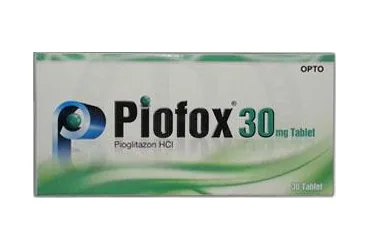 Pioglitazon içeren tablet: PIOFOX 30 MG 30 TABLET ürün ambalajı. Üretici: NEUTEC İLAÇ SANAYİ TİCARET ANONİM ŞİRKETİ.