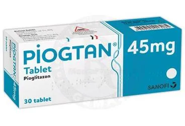 PIOGTAN 45 MG 30 TABLET kutu fotoğrafı, tablet formunda pioglitazon içerir. Üretici: SANOFİ İLAÇ SANAYİ ve TİC. A.Ş.