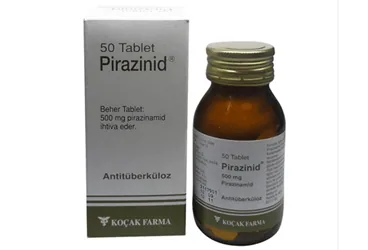 PIRAZINID 500 MG 50 TABLET ambalajı, tablet formunda pirazinamid içerir. Üretici: KOÇAK FARMA İLAÇ VE KİMYA SANAYİ A.Ş.