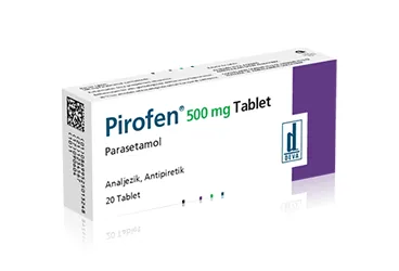 PIROFEN 500 MG TABLET, 50 TABLET ambalajı, tablet formunda parasetamol içerir. Üretici: DEVA HOLDİNG A.Ş.