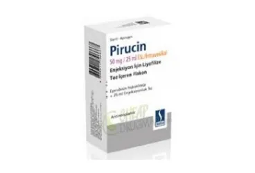 PIRUCIN 50 MG/25 ML IV INTRAVESIKAL ENJ. ICIN LIY.TOZ ICEREN FLAKON kutu fotoğrafı, flakon formunda epirubisin hidroklorür içerir. Üretici: SABA İLAÇ SANAYİİ VE TİCARET ANONİM ŞİRKETİ.