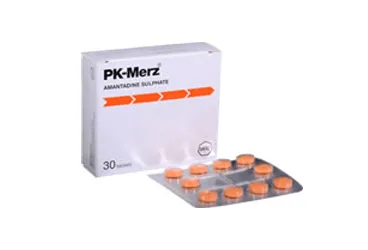 PK-MERZ 100 MG 180 TABLET ambalajı, tablet formunda amantadin sülfat içerir. Üretici: ASSOS İLAÇ KİMYA GIDA ÜRÜNLERİ ÜRETİM VE TİC. A.Ş.