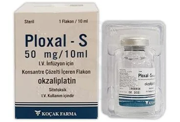 PLOXAL-S 50 MG 5 MG/10 ML 1 IV INF. ICIN KON.COZ. ICEREN FLAKON (okzaliplatin) ambalajı, flakon. Üretici: KOÇAK FARMA İLAÇ VE KİMYA SANAYİ A.Ş.
