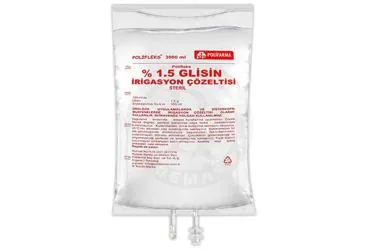 POLIFLEKS %1.5 GLISIN IRIGASYON COZELTISI 3000 ML (SETSIZ) (glisin) kutu fotoğrafı, çözelti. Üretici: POLİFARMA İLAÇ SAN. VE TİC. A.Ş.