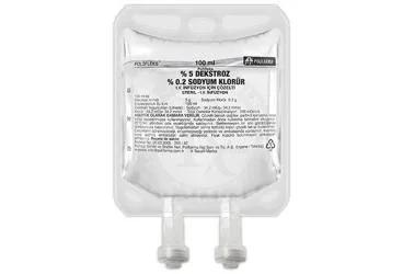 POLIFLEKS %5 DEKSTROZ %0,2 SODYUM KLORUR SOLUSYON 100 ML SETLI PVC TORBA (dekstroz monohidrat+sodyum klorur) kutusu, solüsyon. Üretici: POLİFARMA İLAÇ SAN. VE TİC. A.Ş.