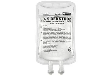 Serum içeren POLIFLEKS %5 DEKSTROZ 500 ML SOL. SETLI kutusu. Üretici: POLİFARMA İLAÇ SAN. VE TİC. A.Ş.