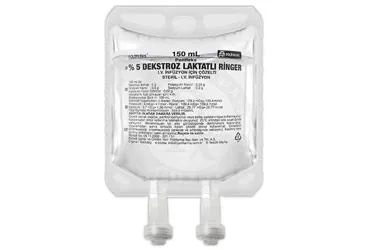 POLIFLEKS %5 DEKSTROZ LAKTATLI RINGER IV INF. ICIN COZ. 150 ML (SETSIZ) ürün ambalajı. Etkin maddesi sodyum klorur + kalsiyum klorur dihidrat + potasyum klorur + sodyum laktat. Üretici: POLİFARMA İLAÇ SAN. VE TİC. A.Ş.