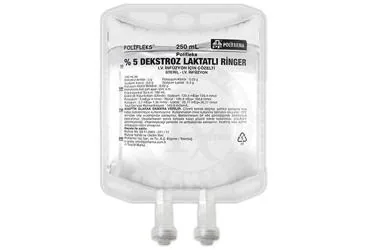 POLIFLEKS % 5 DEKSTROZ LAKTATLI RINGER IV INFUZYON ICIN COZELTI 250 ML TORBA SETLI (serum) ürün ambalajı, çözelti. Üretici: POLİFARMA İLAÇ SAN. VE TİC. A.Ş.