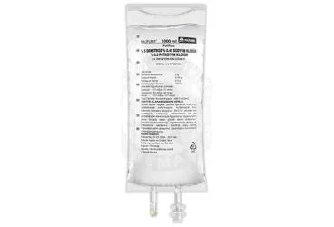 POLIFLEKS %5DEKSTROZ %0,45 SODYUM KLORUR %0,3 POTASYUM KLORUR SOLUSYONU 1000 CC PVC SETLI ürün ambalajı. Serum içeren solüsyon. Üretici: POLİFARMA İLAÇ SAN. VE TİC. A.Ş.