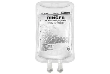 POLIFLEKS RINGER SOLUSYONU 500 ML (PVC) SETLI (sodyum klorur + kalsiyum klorur dihidrat + potasyum klorur) ürün ambalajı, solüsyon. Üretici: POLİFARMA İLAÇ SAN. VE TİC. A.Ş.