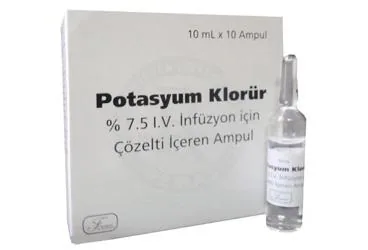 POTASYUM KLORUR %7,5 IV INFUZYON ICIN COZELTI ICEREN 10 AMPUL (potasyum klorür) ambalajı, çözelti. Üretici: FARMALAS İLAÇ SAN. VE TİC. LTD. ŞTİ.