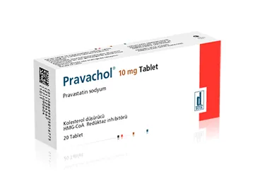 PRAVACHOL 10 MG 20 TABLET (pravastatin sodyum) ürün ambalajı, tablet. Üretici: DEVA HOLDİNG ANONİM ŞİRKETİ.