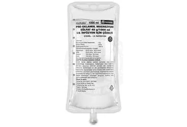 Magnezyum içeren çözelti: PRE-EKLAMOL MAGNEZYUM SULFAT 40 G/1000 ML IV INFUZYON ICIN COZELTI kutu fotoğrafı. Üretici: POLİFARMA İLAÇ SAN. VE TİC. A.Ş.
