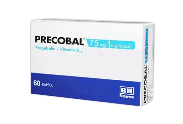 Pregabalin + vitamin b12 içeren kapsül: PRECOBAL 75 MG /1 MG 60 KAPSUL kutu fotoğrafı. Üretici: BİOFARMA İLAÇ SANAYİ VE TİCARET A.Ş.
