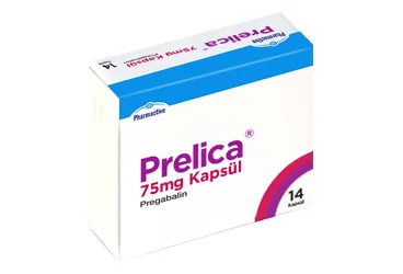 PRELICA 75 MG 14 KAPSUL kutu fotoğrafı, kapsül formunda pregabalin içerir. Üretici: HUMANİS SAĞLIK ANONİM ŞİRKETİ.