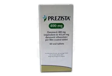 PREZISTA 400 MG 60 FILM KAPLI TABLET ürün ambalajı. Darunavir içeren film kaplı tablet. Üretici: JOHNSON AND JOHNSON SIHHİ MALZEME SANAYİ VE TİCARET LİMİTED ŞİRKETİ.