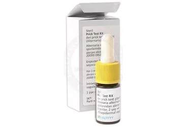 PRICK TEST RX DERI PRICK TEST COZELTISI (ALTERNARIA) kutusu. Allerjen ekstratı içeren çözelti. Üretici: ROXALL MEDİCİNE İLAÇ İTHALAT İHRACAT SANAYİ VE TİCARET LİMİTED ŞİRKETİ.