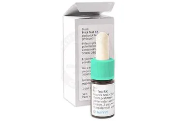 PRICK TEST RX DERI PRICK TEST COZELTISI (PHLEUM) kutu fotoğrafı, çözelti formunda allerjen ekstratı içerir. Üretici: ROXALL MEDİCİNE İLAÇ İTHALAT İHRACAT SANAYİ VE TİCARET LİMİTED ŞİRKETİ.