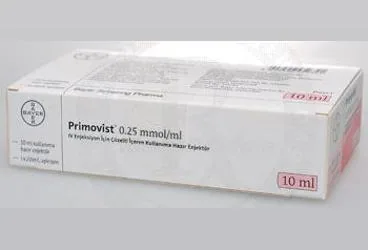 Gadoksetik asit disodyum içeren enjeksiyonluk ürün: PRIMOVIST 0,25 MMOL/ML ENJEKTABL SOLÜSYON İÇEREN KULLANIMA HAZIR ENJEKTÖR 1x10 ML ambalajı. Üretici: BAYER TÜRK KİMYA SAN. LTD. ŞTİ.