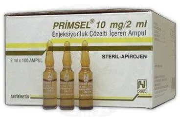 PRIMSEL 10 MG 2 ML 100 AMPUL kutusu, ampul formunda metoklopramid içerir. Üretici: OSEL İLAÇ SANAYİ VE TİCARET ANONİM ŞİRKETİ.