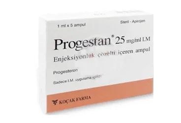 PROGESTAN DEX 25 MG / 1 ML I.M. /S.C. ENJEKSIYONLUK COZELTI (7 AMPUL) ambalajı, çözelti formunda progesteron içerir. Üretici: KOÇAK FARMA İLAÇ VE KİMYA SANAYİ A.Ş.