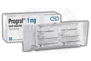 PROGRAF 1 MG 50 KAPSUL kutusu. Takrolimus içeren kapsül. Üretici: ASTELLAS PHARMA İLAÇ TİCARET VE SANAYİ ANONİM ŞİRKETİ.