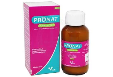 PRONAT DOUBLE ACTION 500 MG+213 MG+325 MG/10 ML ORAL SUSPANSIYON (200 ML) (antiasit kombinasyonlar) kutu fotoğrafı, oral süspansiyon. Üretici: VEM İLAÇ SAN. VE TİC. ANONİM ŞİRKETİ.