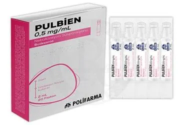 Budesonid -inhalant içeren süspansiyon: PULBIEN 0,5 MG/ML NEBULIZASYON SUSPANSIYONU (20 ADET) kutu fotoğrafı. Üretici: POLİFARMA İLAÇ SAN. VE TİC. A.Ş.