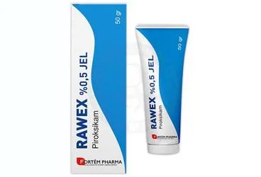 RAWEX %0,5 JEL kutusu. Piroksikam -topikal içeren jel. Üretici: FORTEMPHARMA İLAÇ SANAYİ VE TİCARET LİMİTED ŞİRKETİ.