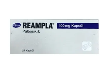REAMPLA 100 MG FİLM KAPLI TABLET, 7 ADET (palbosiklib) ambalajı, film kaplı tablet. Üretici: PFİZER PFE İLAÇLARI A.Ş.