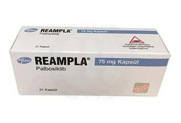 REAMPLA 75 MG FİLM KAPLI TABLET, 7 ADET (palbosiklib) ambalajı, film kaplı tablet. Üretici: PFİZER PFE İLAÇLARI A.Ş.