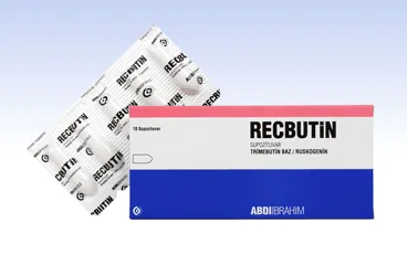 RECBUTIN 120 MG / 10 MG 10 SUPOZITUVAR (ruscotenin + trimebutin) kutusu, supozituvar. Üretici: ABDİ İBRAHİM İLAÇ SANAYİ VE TİCARET A.Ş.