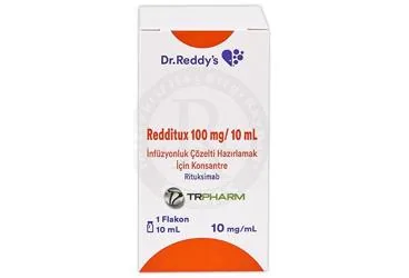 REDDITUX 100 MG/10 ML INFUZYON COZELTESI HAZIRLAMAK ICIN KONSANTRE COZELTI (rituksimab) ambalajı, çözelti. Üretici: INPHARMUS İLAÇ SANAYİ TİCARET ANONİM ŞİRKETİ.