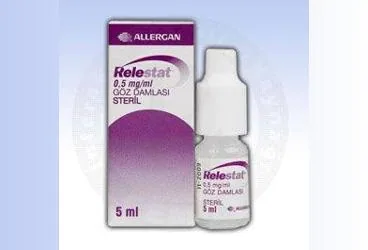 RELESTAT 0.5MG/ML GÖZ DAMLASI ürün ambalajı, göz damlası formunda epinastin hidroklorür içerir. Üretici: ABBVİE TIBBİ İLAÇLAR SANAYİ VE TİCARET LİMİTED ŞİRKETİ.