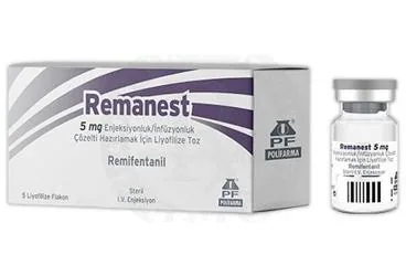 REMANEST 5 MG ENJEKSIYONLUK/INFUZYONLUK COZELTI HAZIRLAMAK ICI LIYOFILIZE TOZ kutusu. Remifentanil içeren çözelti. Üretici: POLİFARMA İLAÇ SAN. VE TİC. A.Ş.