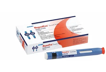 Evolocumab içeren çözelti: REPATHA 140 MG/ML SC ENJEKSIYONLUK COZELTI ICEREN KULLANIMA HAZIR ENJEKTOR, 1 ADET ürün ambalajı. Üretici: AMGEN İLAÇ TİC. LTD. ŞTİ.
